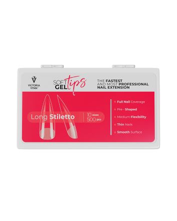 Soft Gel Tips  Long stiletto
